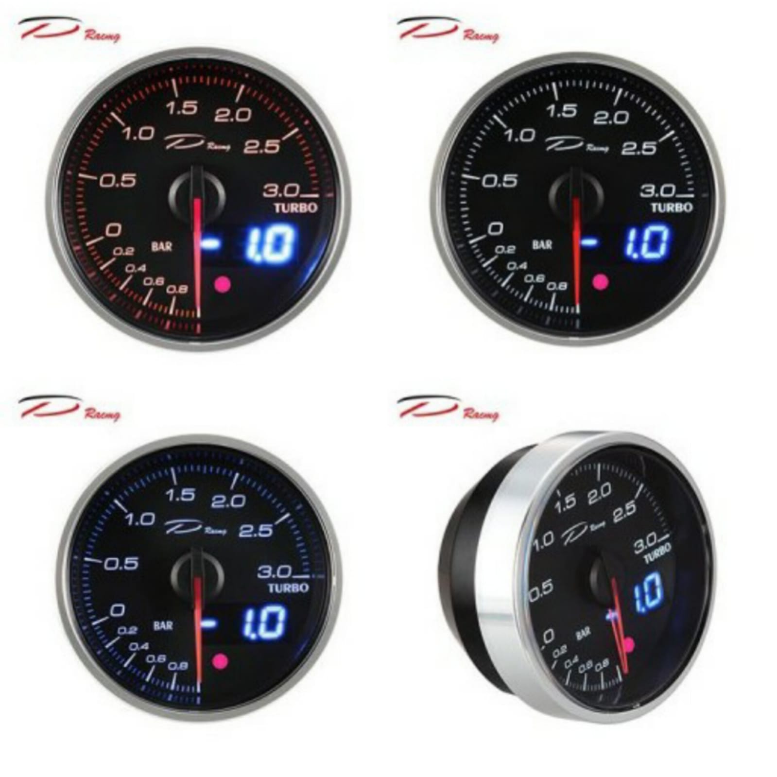 Manometro turbo -1+3 Bar DX Ø 60 mm Depo