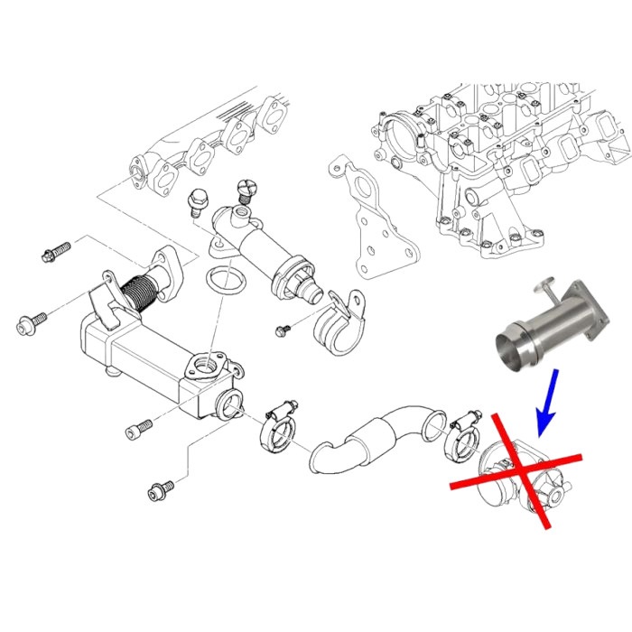 Kit rimozione EGR per BMW con motori 2.0 2.5 3.0 D M47 M57 1