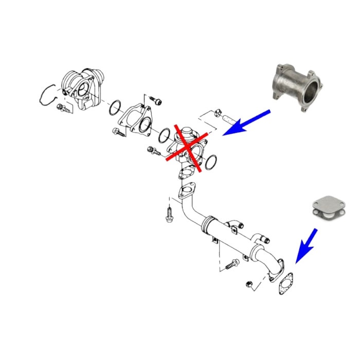 Kit rimozione EGR per VW Audi Seat Skoda con motori 1.4 TDI BNM BMS BNV AMF ATL 2