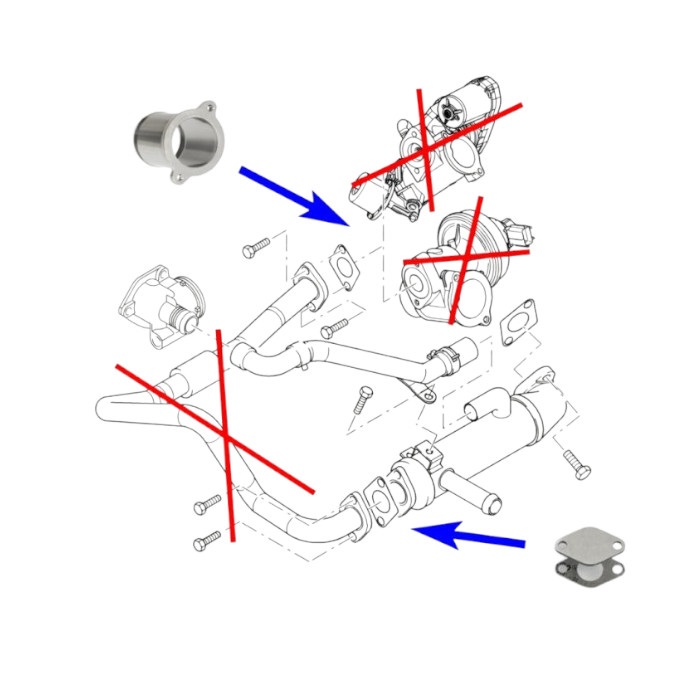 Kit rimozione Valvola EGR per Ford Mondeo Transit con motori 2.0 2.2 2.4 Di TDDi TDCI 2