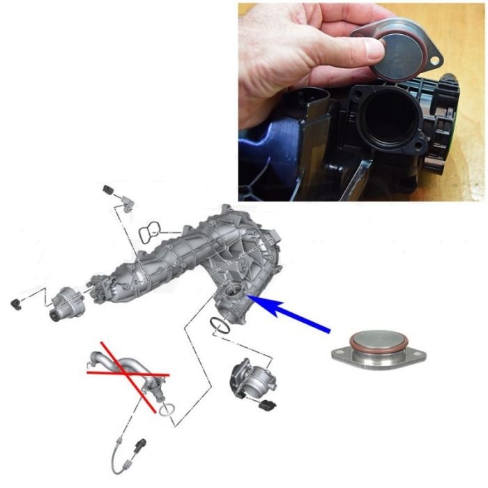 Valvola EGR + KIT elimina EGR per motori diesel BMW N57 N57S 3.0 2