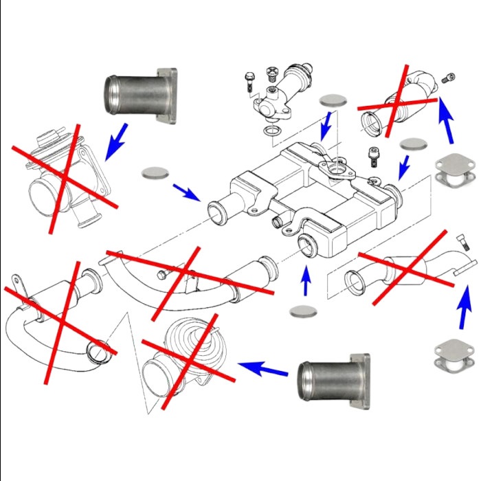 kit rimozione EGR per BMW E38 E65 con motori Diesel M67 4.0 1