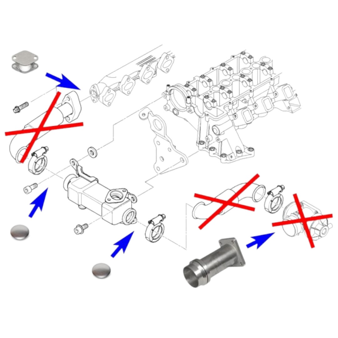 kit rimozione EGR per BMW E90 E92 E60 con motori 2.0 2.5 3.0 D 2