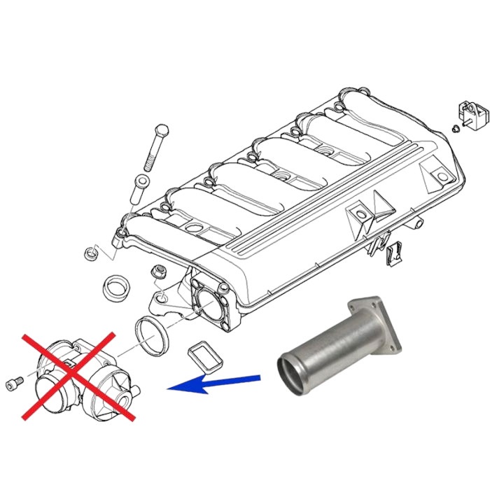 kit rimozione EGR per BMW con motori 2.0 2.5 3.0 D M47 M57 2