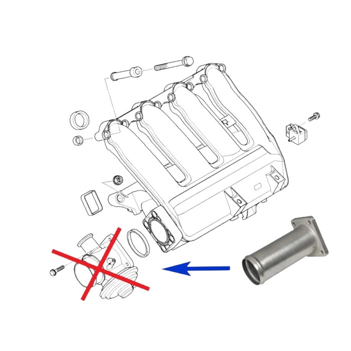 kit rimozione EGR per BMW con motori 2.0 2.5 3.0 D M47 M57 3