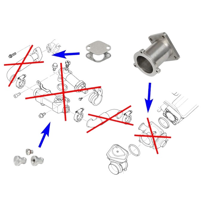 kit rimozione EGR per BMW con motori 2.0 2.5 3.0 D M47N2 M57N2 1 (1)