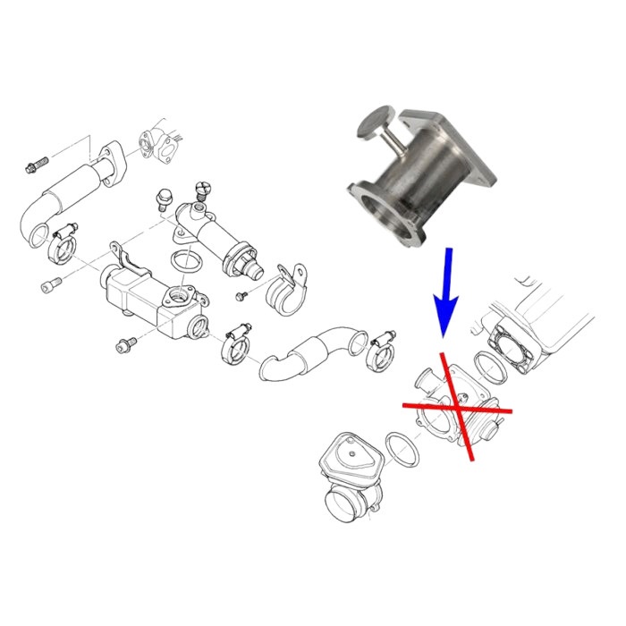 kit rimozione EGR per BMW con motori 2.0 2.5 3.0 D M47N2 M57N2 1